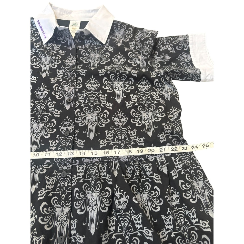 Disney Parks Haunted Mansion Glow in the Dark Wallpaper Print Shirt Dress XL - Picture 7 of 11